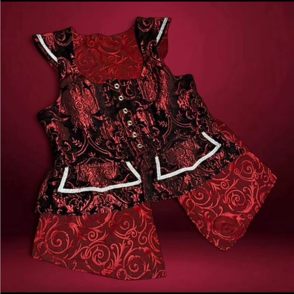 Handmade Felix Needleworthy Black & Red Bodice Corset - Picture 2 of 6